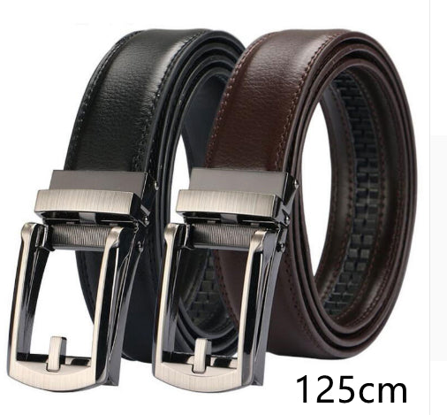 Men's Automatic Buckle Two-layer Cowhide Leather Belt