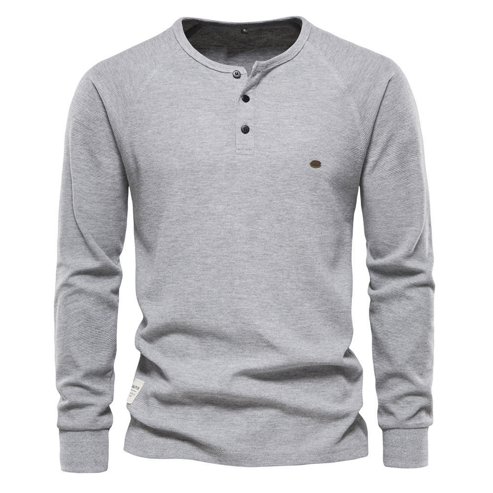 Mens Stylish Casual Long-sleeve Henley Base Layer